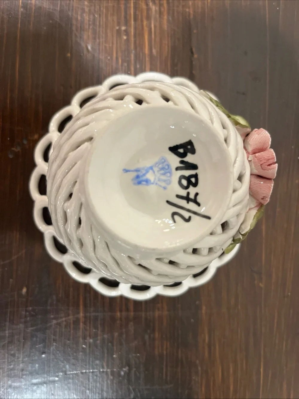 Capodimonte Vintage Reticulated Porcelain Bowl 4” Diameter - Handmade in Italy